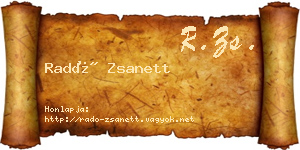 Radó Zsanett névjegykártya